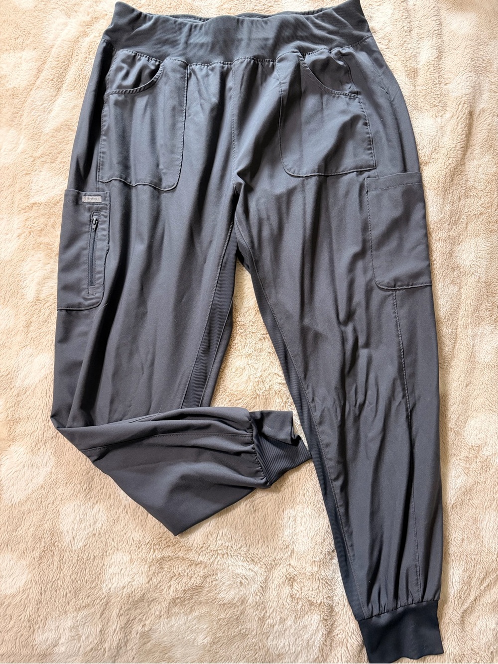Landau Forward Women’s Jogger Scrub Pants XL Pewter Gray Stretch Medical Uniform